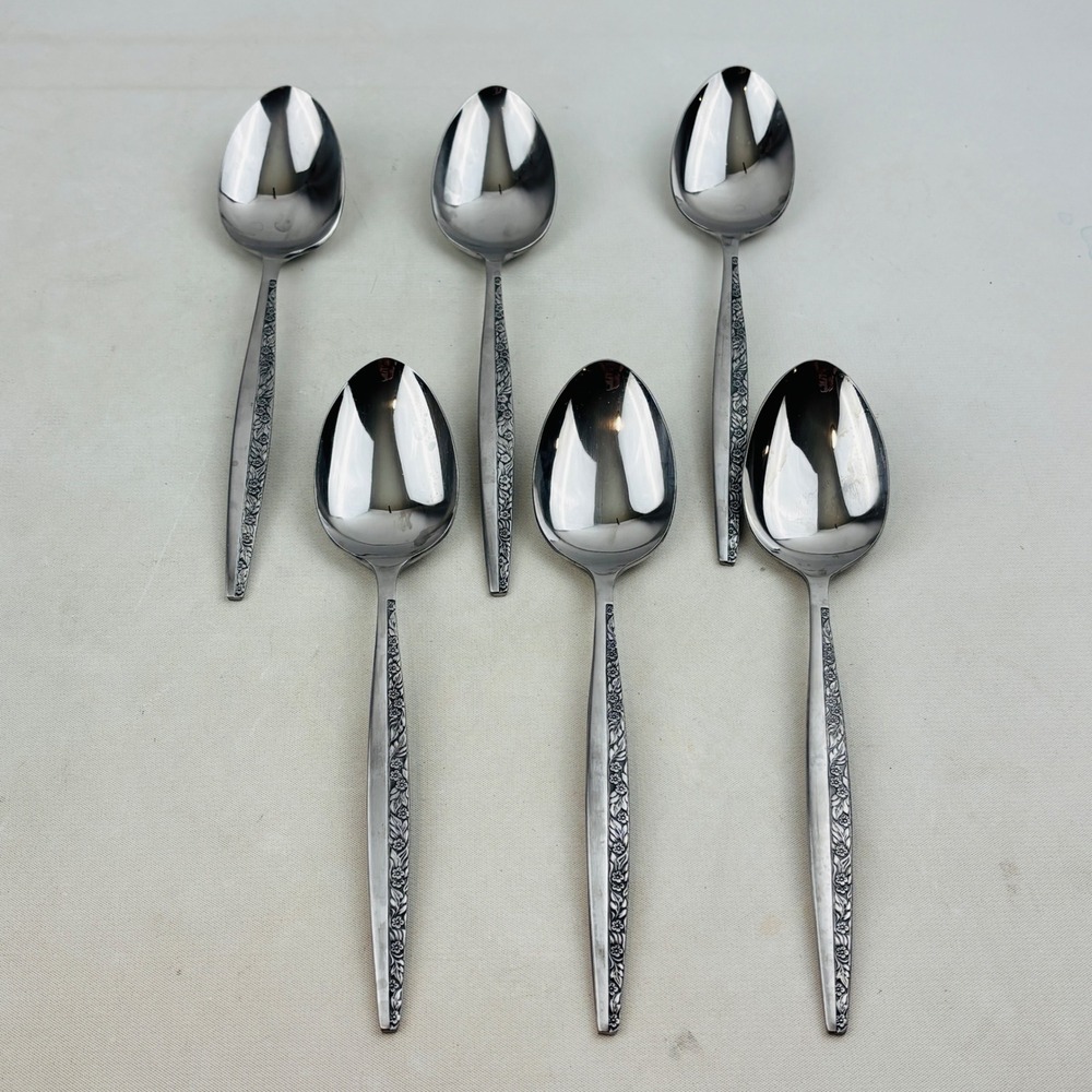 Bouquet by Coventry Place Oval Soup Spoon Set of 6 JH Stainless Japan Floral